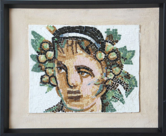 Jerry Reynolds  'Bacchus Roman God Of Wine', created in 2015, Original Mosaic.
