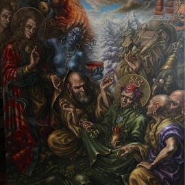 Alexander Donskoi: 'padmasambhava s initiation', 2018 Oil Painting, Mystical. Artist Description: Original painting , oil on canvas 72x 62 ...