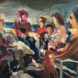 Bob Dornberg: 'ensenada', 2020 Oil Painting, Abstract Figurative. Artist Description: FAMILY 7 FRIENDS STAY IN ENSANADA...