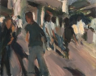 Bob Dornberg: 'theatre goers', 2020 Oil Painting, Abstract Figurative. Rush to Theatre...