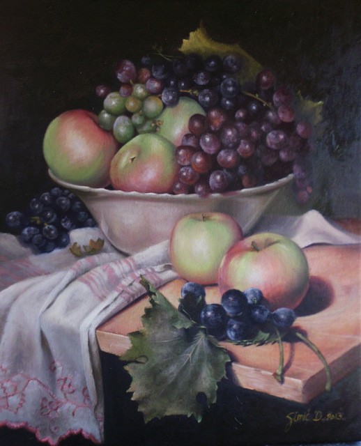 Artist Dragana Simic. 'Still Life With Fruits' Artwork Image, Created in 2013, Original Painting Oil. #art #artist