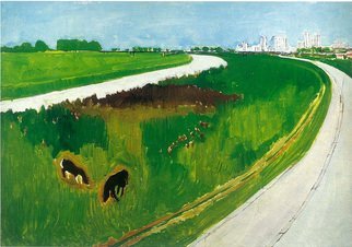 Dario Raffaele Orioli: 'the river', 1999 Oil Painting, Landscape. Landscape me inspirate...