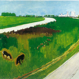 Dario Raffaele Orioli: 'the river', 1999 Oil Painting, Landscape. Artist Description: Landscape me inspirate...