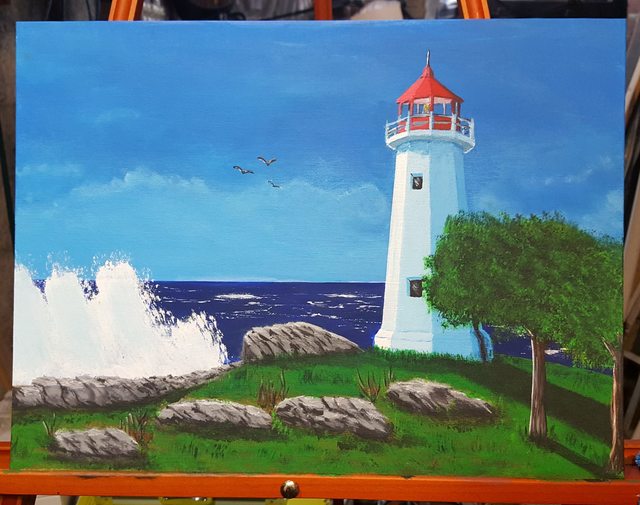 Artist Daniel Rose. 'Lighthouse' Artwork Image, Created in 2017, Original Painting Acrylic. #art #artist