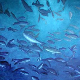 Donna Schaffer: 'Blue Rock Fish in Monterey Bay ', 2002 Oil Painting, Fish. Artist Description: Oil Painting of Blue Rock Fish in Monterey Bay. Based on the artist' s personal experience when diving in Monterey, California. ...