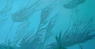 Donna Schaffer: 'Sea Surge in the Kelp Forest', 2002 Oil Painting, Marine. Oil Painting of a scene in Monterey Bay, California of a Kelp Forest in a strong current. Based on the artist' s personal experiences and photography. ...