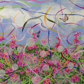 Daniel Topalis: 'Pink Lily Orbs', 2014 Acrylic Painting, nature. Artist Description:                panting acrylic canvas               ...