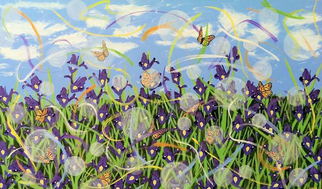 Artist Daniel Topalis. 'Purple Iris Orbs' Artwork Image, Created in 2015, Original Painting Acrylic. #art #artist