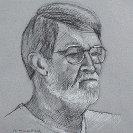Lou Posner: 'Admiral DHT ret', 2007 Charcoal Drawing, Portrait. Artist Description:  Collection of the admiral, Winona and St. Paul, Minnesota. ...