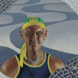 Lou Posner: 'Amerioca', 2007 Other Painting, Beach. Artist Description:  A native resident of Rio de Janeiro is a carioca.  American + carioca = Amerioca. ...