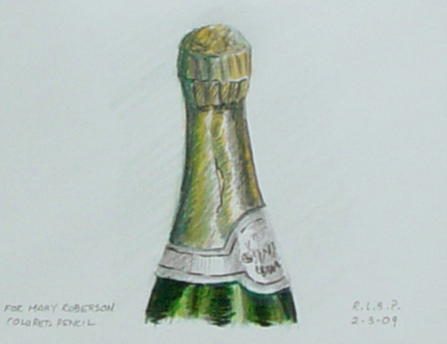 Artist Lou Posner. 'Champagne Bottle' Artwork Image, Created in 2009, Original Other. #art #artist