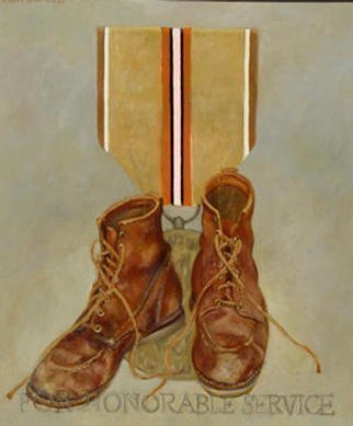 Artist: Lou Posner - Title: For Honorable Service - Medium: Oil Painting - Year: 1987