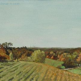 Lou Posner Artwork Pasture, 1995 Oil Painting, Farm