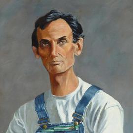 Portrait of Abe Lincoln in Bib Overalls