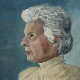 Lou Posner: 'Portrait of Mildred C  Munchel', 2000 Oil Painting, Portrait. Artist Description:  Mildred Cornelia Munchel, April 26, 1921- July 21, 2008.  My mother- in- law.  I was a pall- bearer.  My wife wrote and delivered the eulogy.  Over 37 years, Mildred modeled for many pastel and pencil drawings and several oil paintings.  She was poised, serene and focused when modeling.  ...