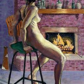 Lou Posner: 'Studio Model', 2001 Oil Painting, nudes. Artist Description: Painted from life in the artist' s studio.  Viewers are invited to compare it with Velazquez' Rokeby Venus.  Not for sale....