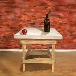 Table with Wine Bottle and Christmas Ornament By Lou Posner