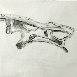 Lou Posner: 'floating beach sandal', 2023 Charcoal Drawing, Beach. Artist Description: A floating beach sandal.  3- 5- 23.  Part of a commission for Sam Harris, Selma, Indiana.  Collec.  Sam Harris...
