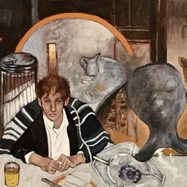 Lou Posner: 'lost soul', 2020 Oil Painting, Zeitgeist. Artist Description: Lost soul at Hamilton College, a lost place.  ...