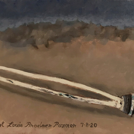 Lou Posner: 'surreal eclipse', 2020 Oil Painting, Outer Space. Artist Description: The lower, burned up heating element of a hot water heater, seen during an eclipse of the sun. ...