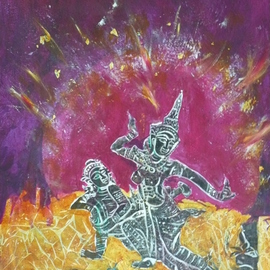 Dune Tencer: 'Cosmic Dance', 2012 Acrylic Painting, Dance. Artist Description:  Acrylic on paper ...