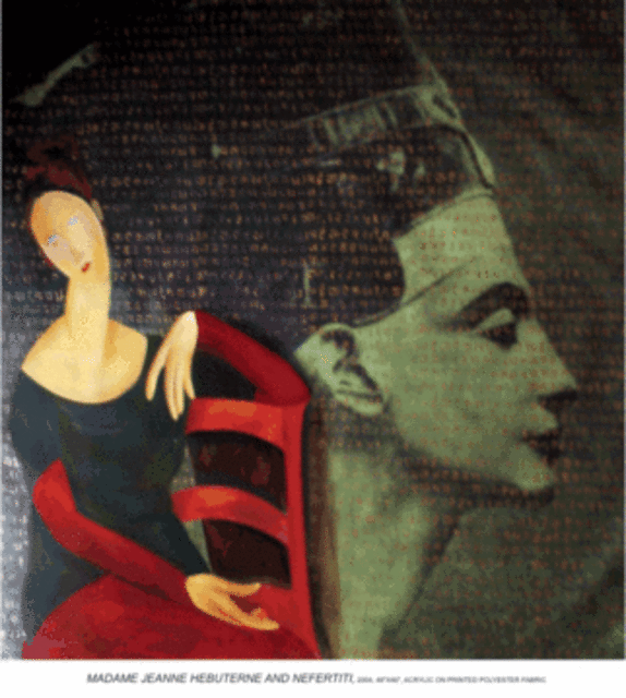Artist Durga Kainthola. 'Jeanne Herbuterne And Nefertiti' Artwork Image, Created in 2004, Original Mixed Media. #art #artist