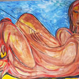 Durlabh Singh: 'Woman Fishing', 2012 Oil Painting, Inspirational. Artist Description:   Contemporary, metaphysical, figurative, innovatory, colorful, soulful, new direction painting.  ...