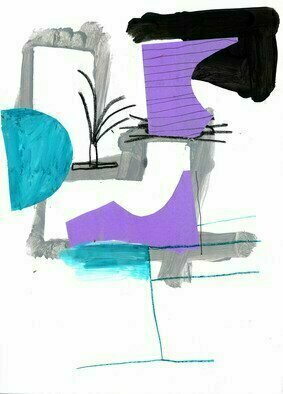 Dusan Stosic: 'a garden and a yard', 2022 Collage, Abstract Landscape. Original abstract artwork drawing on paper. Pencil, acrylic, gouache and collage on paper. ...