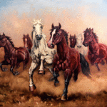 Dusan Vukovic: 'Hurry up my horses', 2012 Oil Painting, Animals. animals, horses, nature, love, realism, oil on canvas, original painting, dusanvukovic...