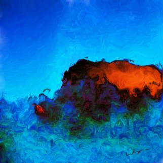 Daniel Wasinger: 'High Surf', 2008 Mixed Media, Abstract Landscape. Archival pigment ink, oil pastel, canvas...