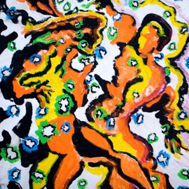 Richard Wynne: 'Dance with bubbles', 2010 Oil Painting, Dance. Artist Description:  dance_ oils_ contemporary_ bububbles_ non- representational  ...