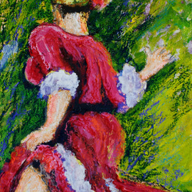 Richard Wynne: 'Dancer', 2010 Other Painting, Dance. Artist Description:  mixed medium on canvas dancing representational figurative dance femalecolorful ...