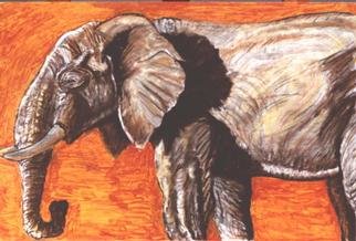 Richard Wynne: 'Elephant', 2000 Other Painting, Animals. : I have an autistic son for whom I do many animal                    Paintings. As I paint we make up stories about the Animal. This is one of them. ...