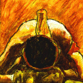 Richard Wynne: 'MuayThai5', 2003 Other Painting, Sports. Artist Description: The fighter prostrates himself to honor his trainer and the fans. This is lacquer, oils, garment dye, acyrlic on mylar film. Again painted on bath sides. ...