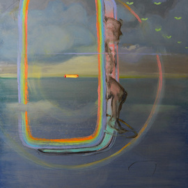 Edem Elesh: 'air born II', 2013 Mixed Media, Spiritual. Artist Description:   Oil, tar, and sand on aluminum               ...