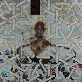 Edem Elesh: 'mnemonic devotion iv', 2021 Mixed Media, Spiritual. Artist Description: Freedom of religious practice, no masks, free travel, autonomy, individuality. An examination of a former world. ...