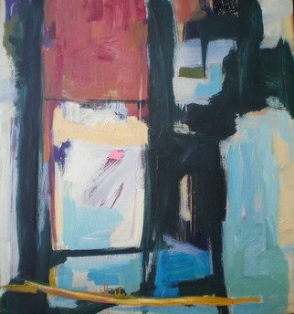 Edgar Bonne: 'Rouge Belfry', 2015 Oil Painting, Abstract. 