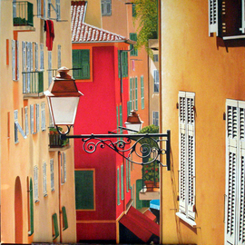 Edna Schonblum: 'Windows  Lisbon', 2008 Oil Painting, Urban. 