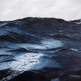 Edna Schonblum: 'high sea 18', 2017 Oil Painting, Seascape. 