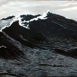 Edna Schonblum: 'the big one', 2018 Oil Painting, Seascape. 