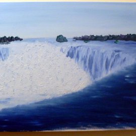 Edward Stanley: 'Niagara Falls', 2004 Oil Painting, Impressionism. Artist Description:  Niagara Falls. Blues. ...