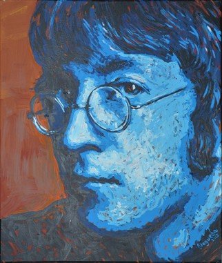 Artist: Erick Nogueda - Title: John Lennon Portrait Three - Medium: Acrylic Painting - Year: 2012