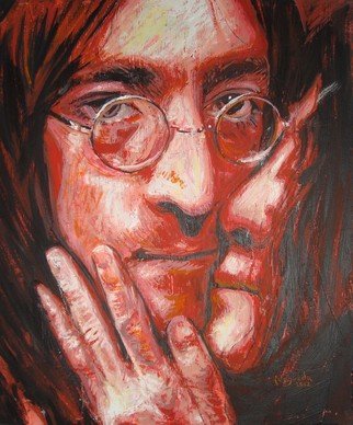 Artist: Erick Nogueda - Title: John Lennon and Yoko Ono Portrait Two - Medium: Acrylic Painting - Year: 2012