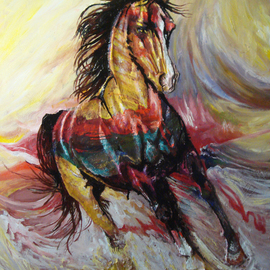 Erick Nogueda: 'Savage Collors II', 2012 Acrylic Painting, Impressionism. Artist Description:      Handmade horse paintings in neoimpresionist tendency.      ...