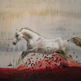 Erick Nogueda: 'Savage Colors V', 2012 Acrylic Painting, Impressionism. Artist Description:         Handmade horse paintings in neoimpresionist tendency.         ...