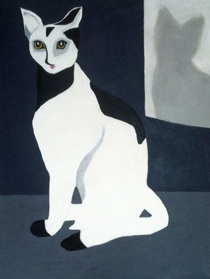 Elizabeth Bogard: 'glamour puss', 2017 Acrylic Painting, Abstract Figurative. animal lover painting, cat painting, feline painting, acrylic painting on canvas, abstract cat painting, abstract figurative painting, contemporary house painting, modern house painting, loft painting, big city painting, gallery wrapped painting, original painting...