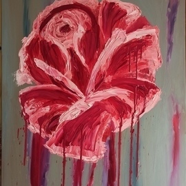 Elena Lavski: 'weeping rose', 2020 Oil Painting, Expressionism. Artist Description: Emotions...