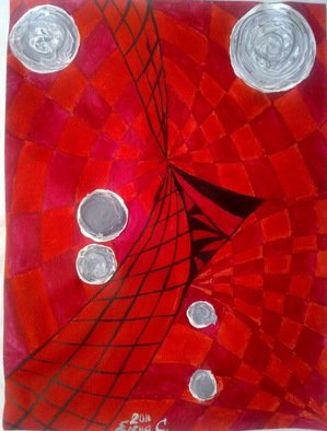 Artist: Elena Solomina - Title: RED GALAXY 4 - Medium: Acrylic Painting - Year: 2011