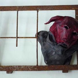 Emilio Merlina: 'about my soul', 2006 Mixed Media Sculpture, Inspirational. Artist Description: terracotta and rusty iron...