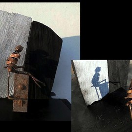 Emilio Merlina: 'between two creeds', 2012 Mixed Media Sculpture, Fantasy. 